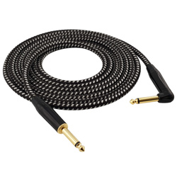 Kabel instrumentalny JACK - JACK KĄTOWY Czarno-szary