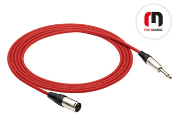Kabel mikrofonowy XLR M - JACK 6.3 ECONOMIC Czerwony