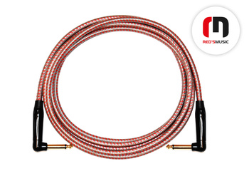 Kabel instrumentalny JACK KĄTOWY - JACK KĄTOWY Czerwono-srebrny