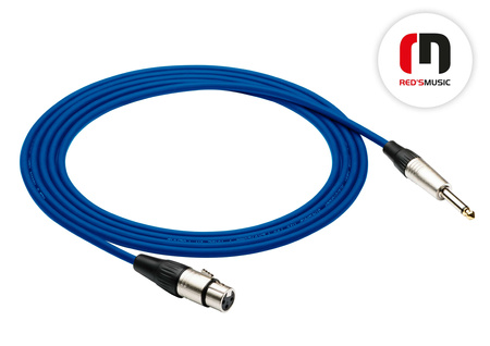 Kabel mikrofonowy XLR F - JACK 6.3 ECONOMIC Niebieski