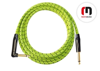 Kabel instrumentalny JACK - JACK KĄTOWY Neonowy