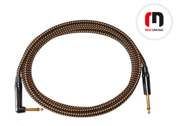 Kabel instrumentalny JACK - JACK KĄTOWY Czarno-pomarańczowy