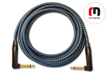 Kabel instrumentalny JACK KĄTOWY - JACK KĄTOWY Czarno-niebieski