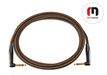 Kabel instrumentalny JACK KĄTOWY - JACK KĄTOWY Czarno-pomarańczowy