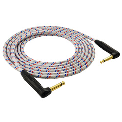 Kabel instrumentalny JACK KĄTOWY - JACK KĄTOWY Niebiesko-czerwono-biały