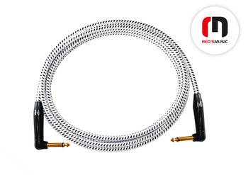 Kabel instrumentalny JACK KĄTOWY - JACK KĄTOWY Czarno-biały