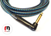 Kabel instrumentalny JACK KĄTOWY - JACK KĄTOWY Czarno-niebieski