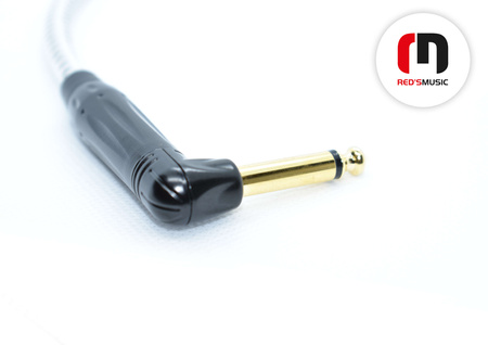 Kabel instrumentalny JACK KĄTOWY - JACK KĄTOWY Czarno-biały