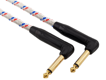 Kabel instrumentalny JACK KĄTOWY - JACK KĄTOWY Niebiesko-czerwono-biały